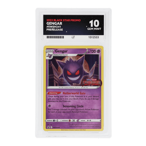 Pokemon Gengar SWSH241 ACE 10 Pre-Release Lost Origin Stamped Graded Card - Eterna Cards