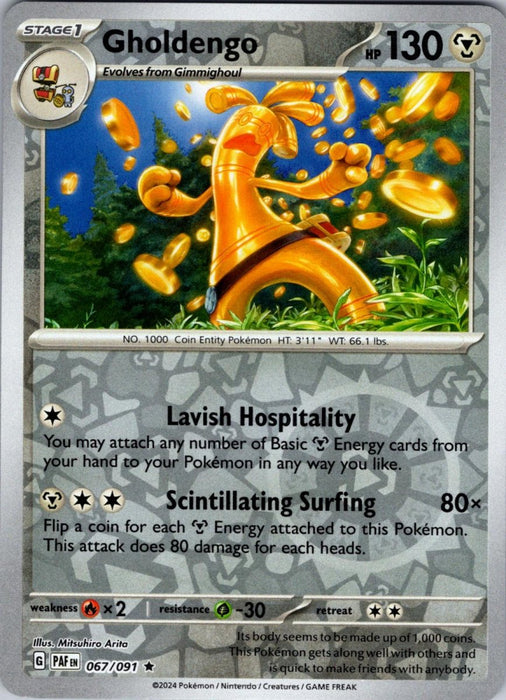 Pokemon Gholdengo 067/091 SV: Paldean Fates Holo - Eterna Cards