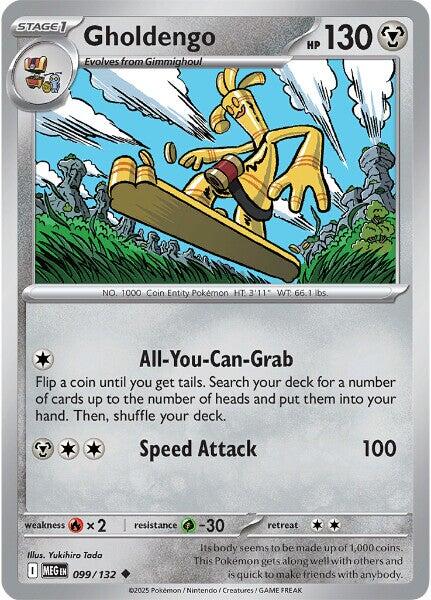 Pokemon Gholdengo 099/132 ME01: Mega Evolution Reverse Holo - EternaCards