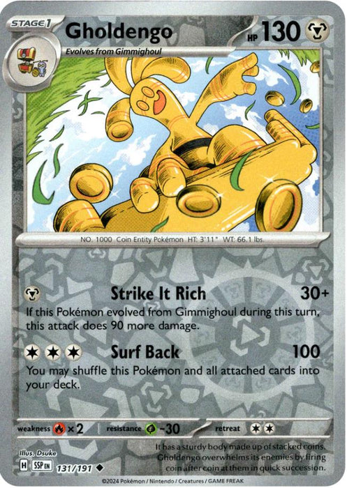 Pokemon Gholdengo 131/191 SV08: Surging Sparks Normal - Eterna Cards