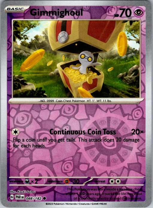 Pokemon Gimmighoul - 088/182 SV04: Paradox Rift Normal - Eterna Cards