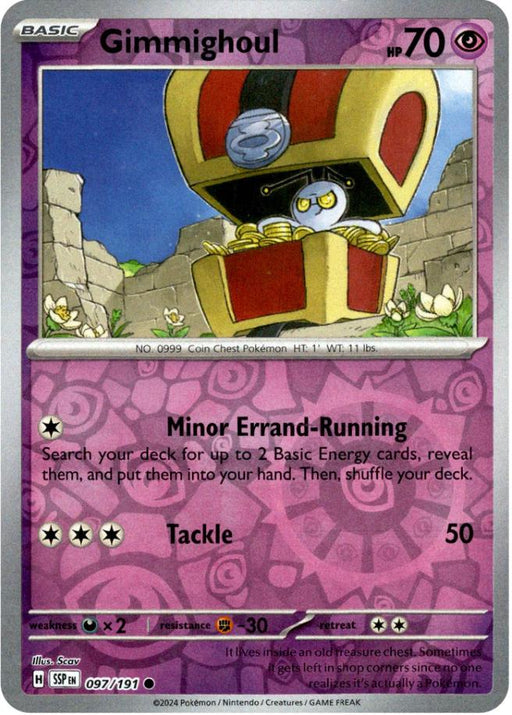 Pokemon Gimmighoul 097/191 SV08: Surging Sparks Normal - Eterna Cards