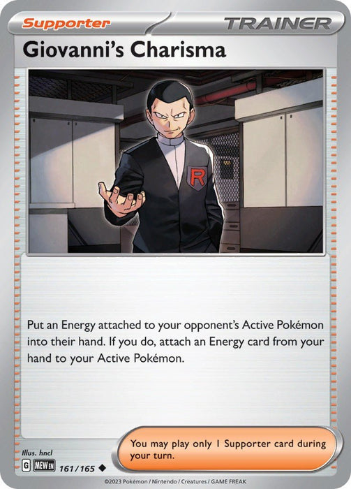 Pokemon Giovanni's Charisma - 161/165 161/165 SV: Scarlet & Violet 151 Reverse Holo - EternaCards