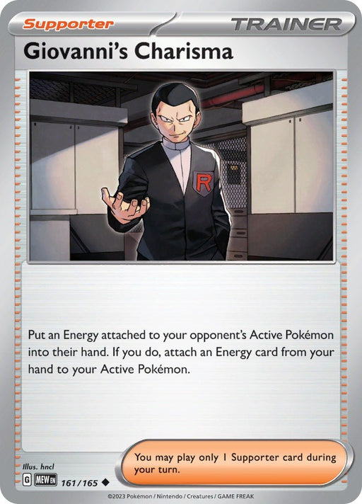 Pokemon Giovanni's Charisma - 161/165 161/165 SV: Scarlet & Violet 151 Reverse Holo - EternaCards