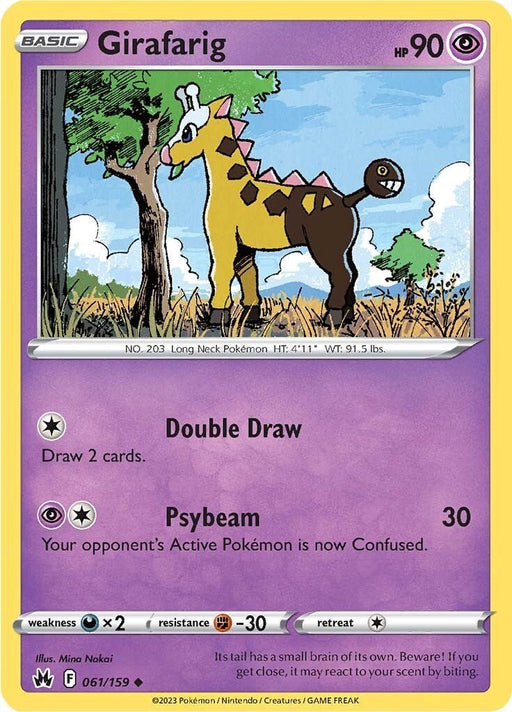 Pokemon Girafarig 061/159 SWSH: Crown Zenith Reverse Holo - EternaCards