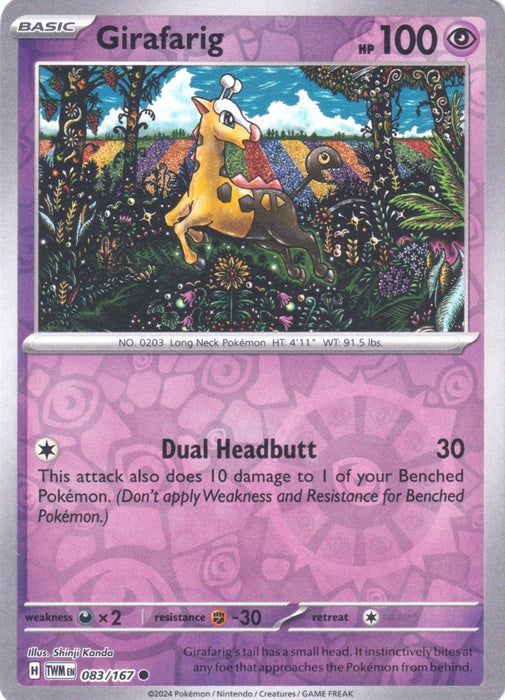 Pokemon Girafarig 083/167 SV06: Twilight Masquerade Normal - Eterna Cards