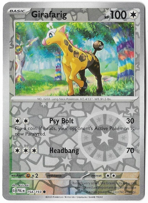 Pokemon Girafarig 154/193 SV02: Paldea Evolved Normal - Eterna Cards