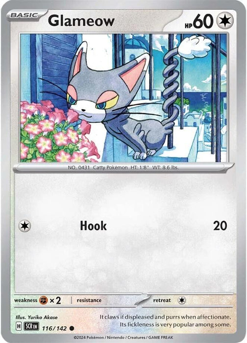 Pokemon Glameow 116/142 SV07: Stellar Crown Reverse Holo - EternaCards