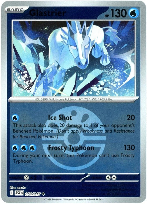 Pokemon Glastrier (Friend Ball) 054/217 ME: Ascended Heroes Reverse Holo - Eterna Cards