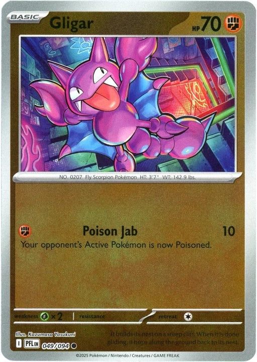 Pokemon Gligar 049/094 ME02: Phantasmal Flames Normal - Eterna Cards
