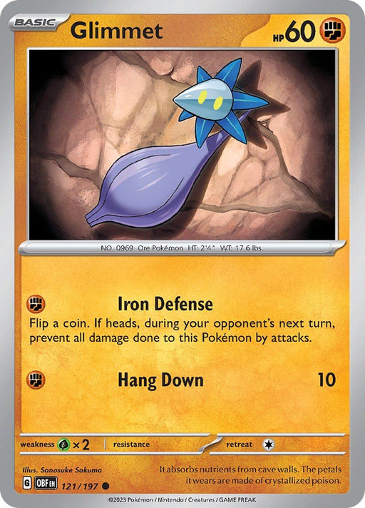 Pokemon Glimmet - 121/197 121/197 SV03: Obsidian Flames Reverse Holo - EternaCards