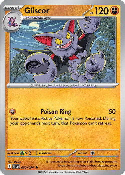 Pokemon Gliscor 050/094 ME02: Phantasmal Flames Normal - EternaCards