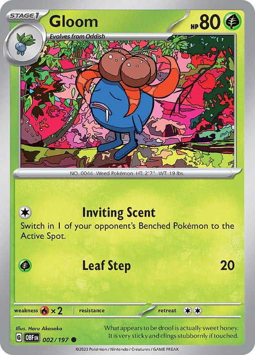 Pokemon Gloom 002/197 SV03: Obsidian Flames Normal - Eterna Cards