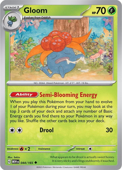 Pokemon Gloom 044/165 SV: Scarlet & Violet 151 Reverse Holo - EternaCards