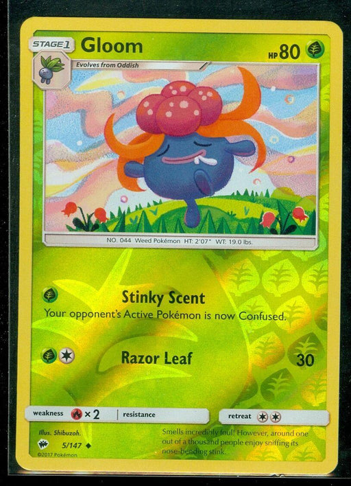 Pokemon Gloom 5/147 SM - Burning Shadows Reverse Holo - Eterna Cards