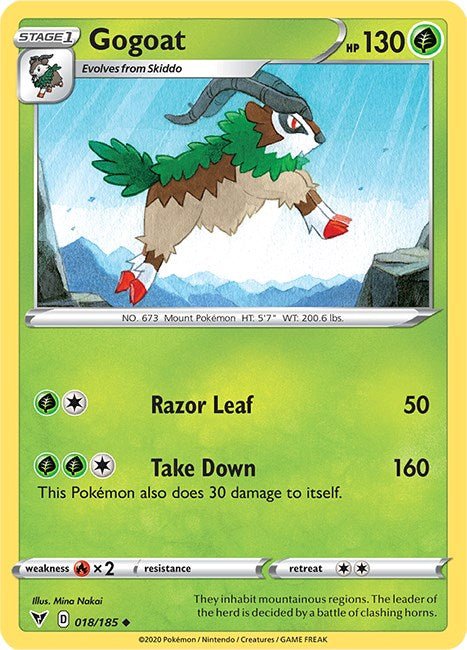 Pokemon Gogoat 018/185 SWSH04: Vivid Voltage Normal - EternaCards