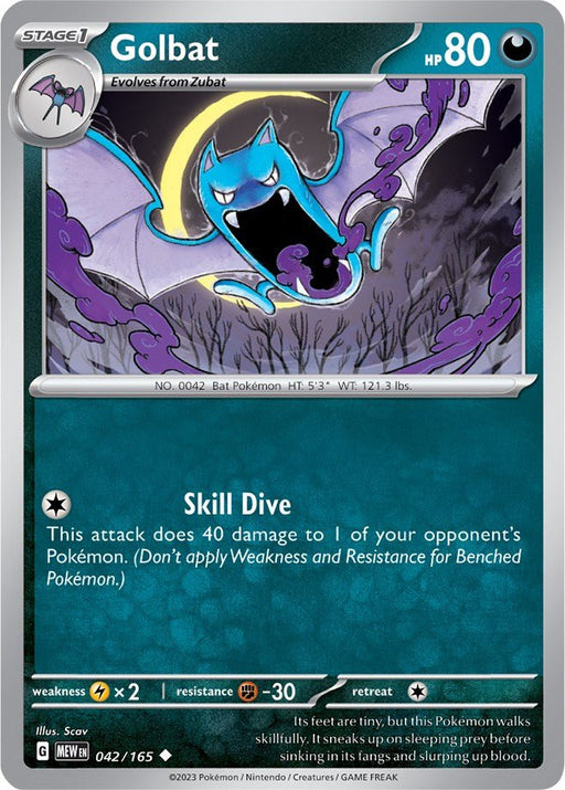 Pokemon Golbat 042/165 SV: Scarlet & Violet 151 Reverse Holo - EternaCards