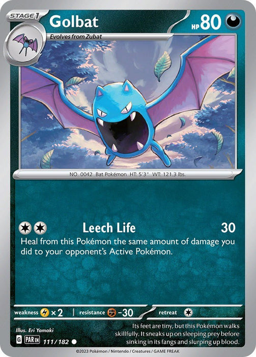 Pokemon Golbat 111/182 SV04: Paradox Rift Reverse Holofoil - EternaCards