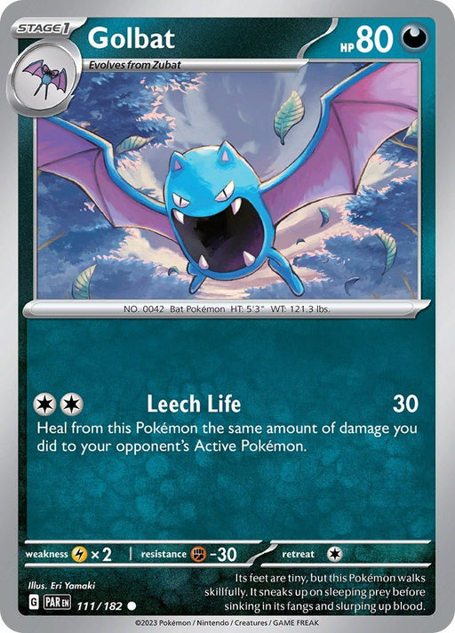 Pokemon Golbat 111/182 SV04: Paradox Rift Reverse Holofoil - EternaCards