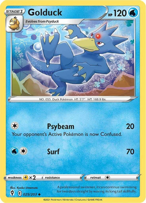 Pokemon Golduck 025/203 SWSH07: Evolving Skies Reverse Holo - EternaCards