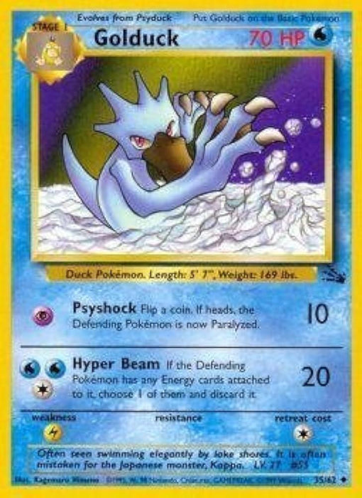Pokemon Golduck 35/62 Fossil Unlimited - Eterna Cards