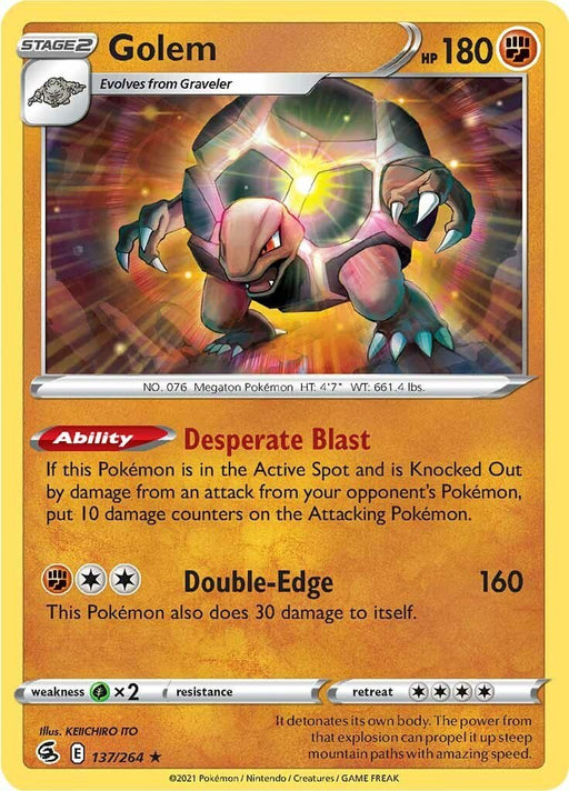 Pokemon Golem 137/264 SWSH08: Fusion Strike Normal - Eterna Cards