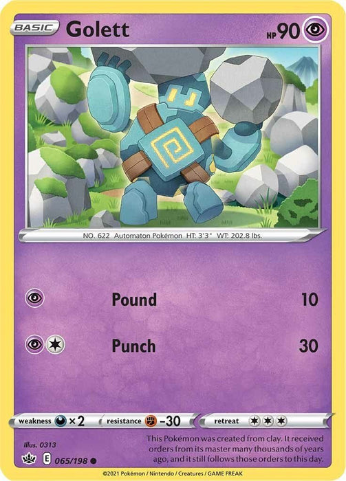 Pokemon Golett 065/198 SWSH06: Chilling Reign Normal - EternaCards