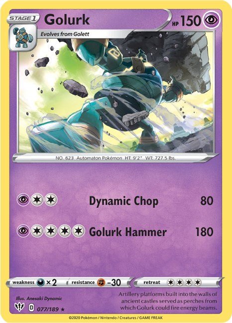 Pokemon Golurk 077/189 SWSH03: Darkness Ablaze Normal - Eterna Cards