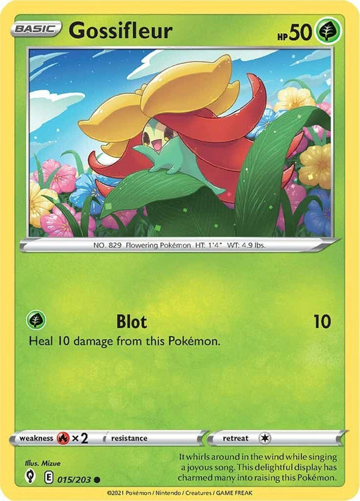 Pokemon Gossifleur 015/203 SWSH07: Evolving Skies Reverse Holo - EternaCards