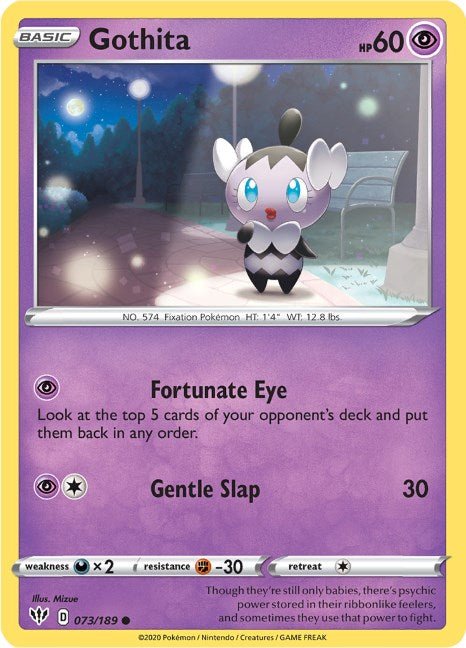 Pokemon Gothita 073/189 SWSH03: Darkness Ablaze Reverse Holo - EternaCards