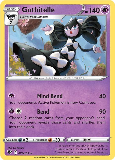 Pokemon Gothitelle 075/189 SWSH03: Darkness Ablaze Normal - Eterna Cards