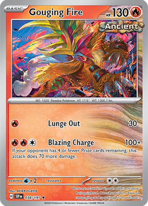Pokemon Gouging Fire 038/191 SV08: Surging Sparks Reverse Holo - EternaCards