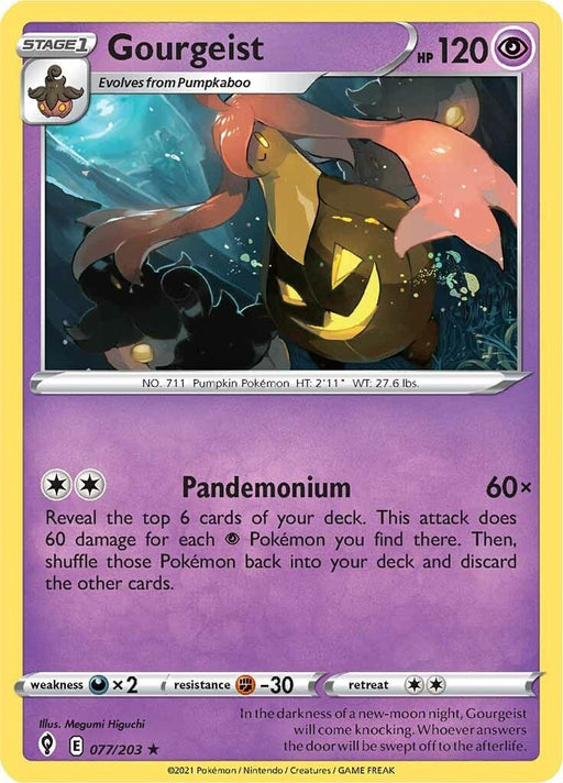 Pokemon Gourgeist 077/203 SWSH07: Evolving Skies Reverse Holo - EternaCards