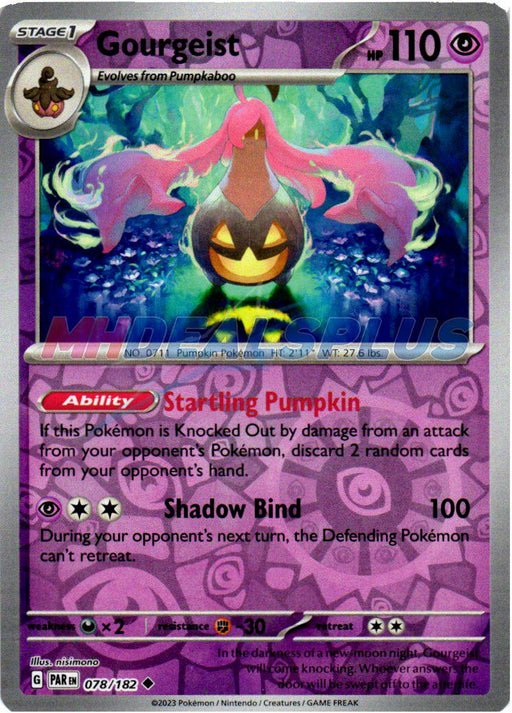 Pokemon Gourgeist 078/182 SV04: Paradox Rift Normal - Eterna Cards