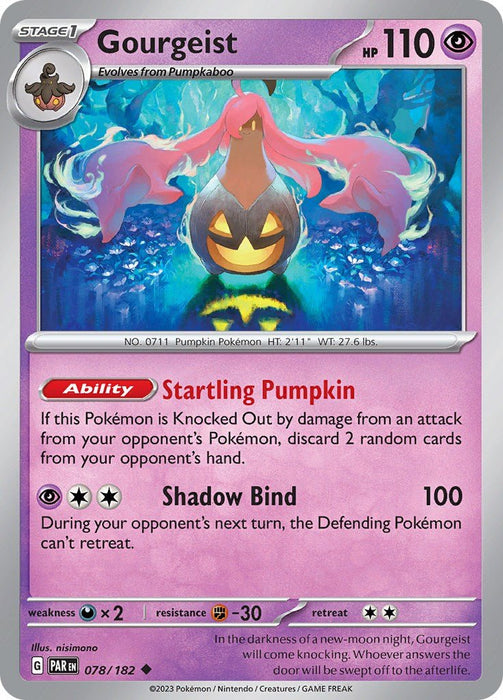 Pokemon Gourgeist 078/182 SV04: Paradox Rift Reverse Holo - EternaCards