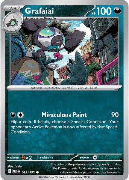 Pokemon Grafaiai 092/132 ME01: Mega Evolution Reverse Holo - EternaCards
