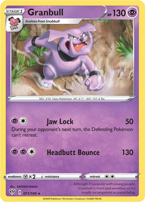 Pokemon Granbull 071/189 SWSH03: Darkness Ablaze Normal - Eterna Cards