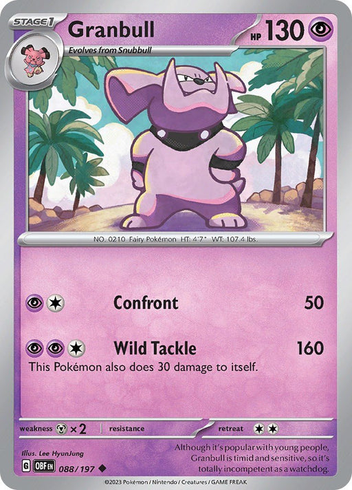 Pokemon Granbull 088/197 SV03: Obsidian Flames Normal - Eterna Cards