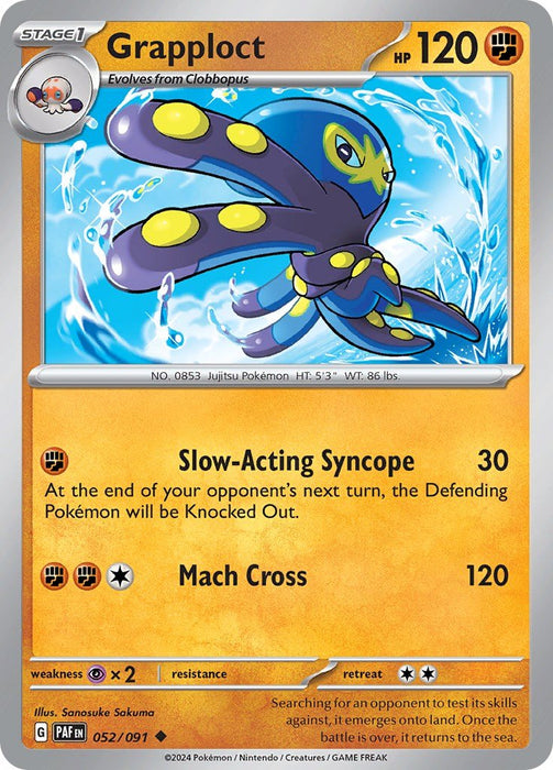 Pokemon Grapploct 052/091 SV: Paldean Fates Reverse Holo - EternaCards