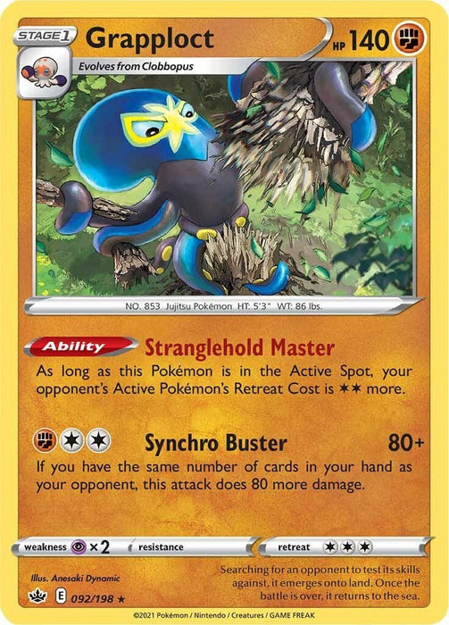 Pokemon Grapploct 092/198 SWSH06: Chilling Reign Reverse Holo - EternaCards