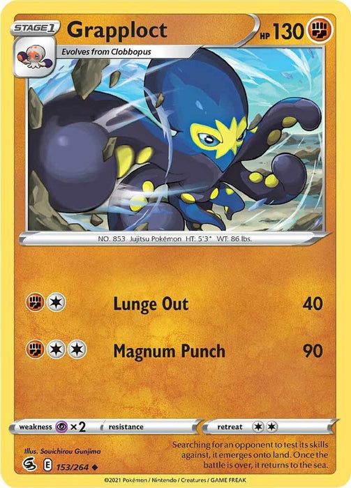 Pokemon Grapploct 153/264 SWSH08: Fusion Strike Normal - EternaCards