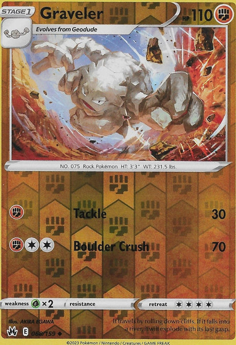 Pokemon Graveler 068/159 SWSH: Crown Zenith Normal - Eterna Cards
