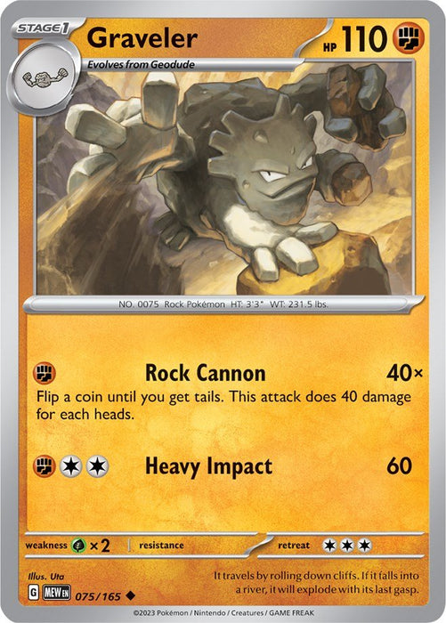 Pokemon Graveler 075/165 SV: Scarlet & Violet 151 Normal - EternaCards