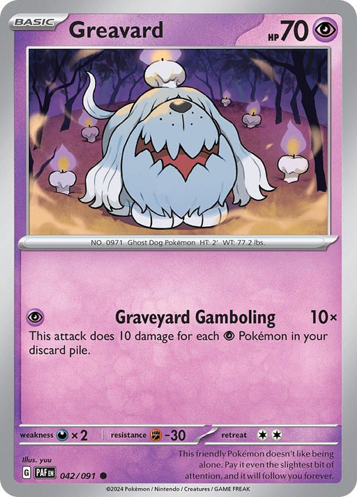 Pokemon Greavard 042/091 SV: Paldean Fates Reverse Holo - EternaCards