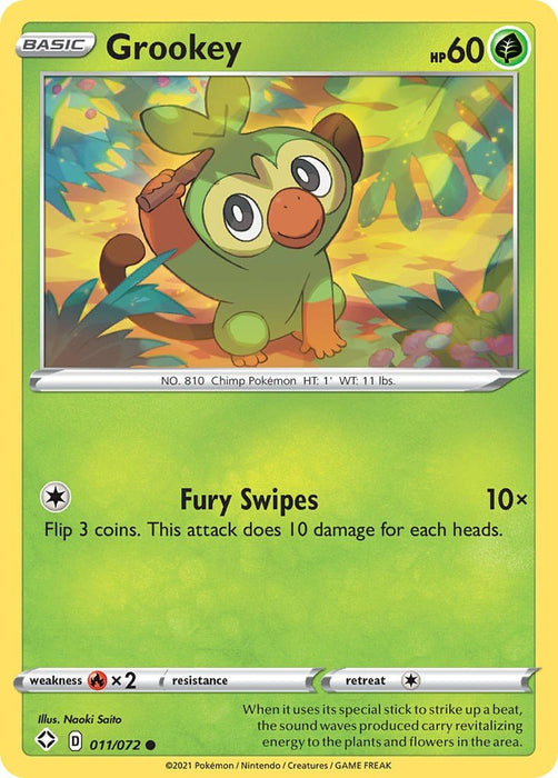 Pokemon Grookey 011/072 Shining Fates Normal - EternaCards