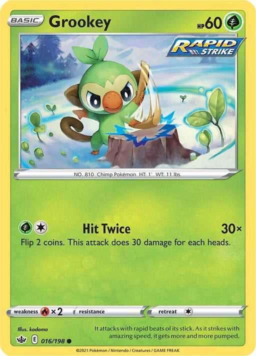 Pokemon Grookey 016/198 SWSH06: Chilling Reign Normal - EternaCards