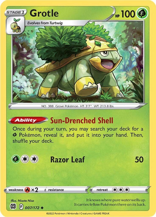 Pokemon Grotle 007/172 SWSH09: Brilliant Stars Normal - EternaCards