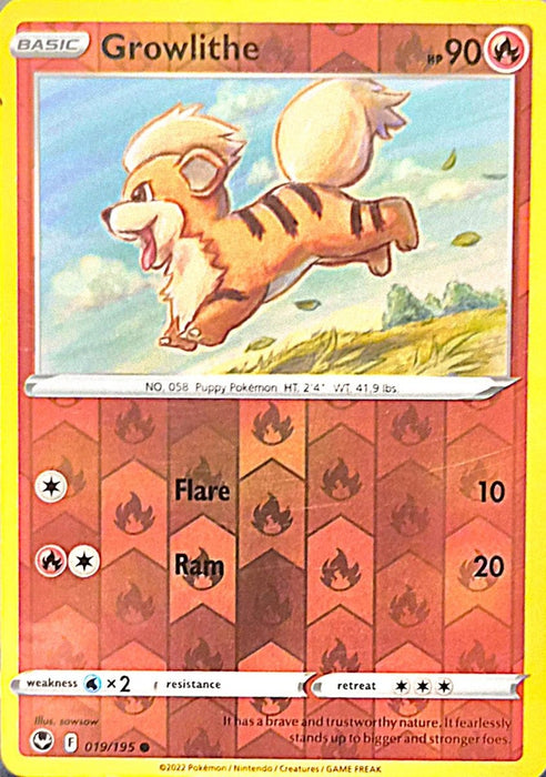 Pokemon Growlithe 019/195 SWSH12: Silver Tempest Normal - Eterna Cards