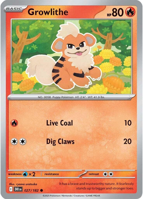 Pokemon Growlithe 027/182 SV10: Destined Rivals Normal - EternaCards