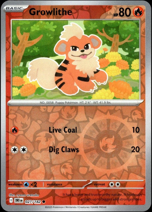 Pokemon Growlithe 027/182 SV10: Destined Rivals Normal - Eterna Cards